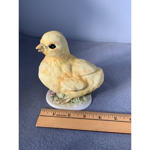 Vintage Lefton China Porcelain Baby Chick Trinket Box with Lid 1960s - Picture 10 of 12